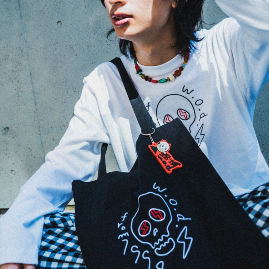 Skull Tote Bag -Embroidery-
